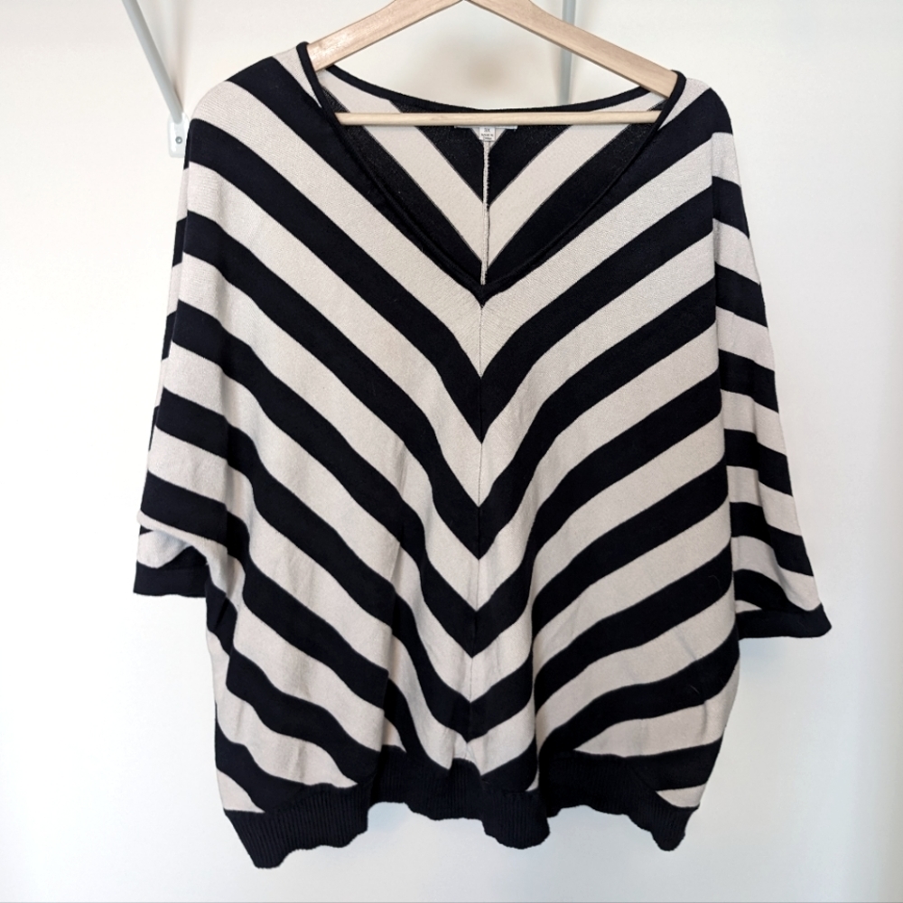 Blue and White Chevron Sweater